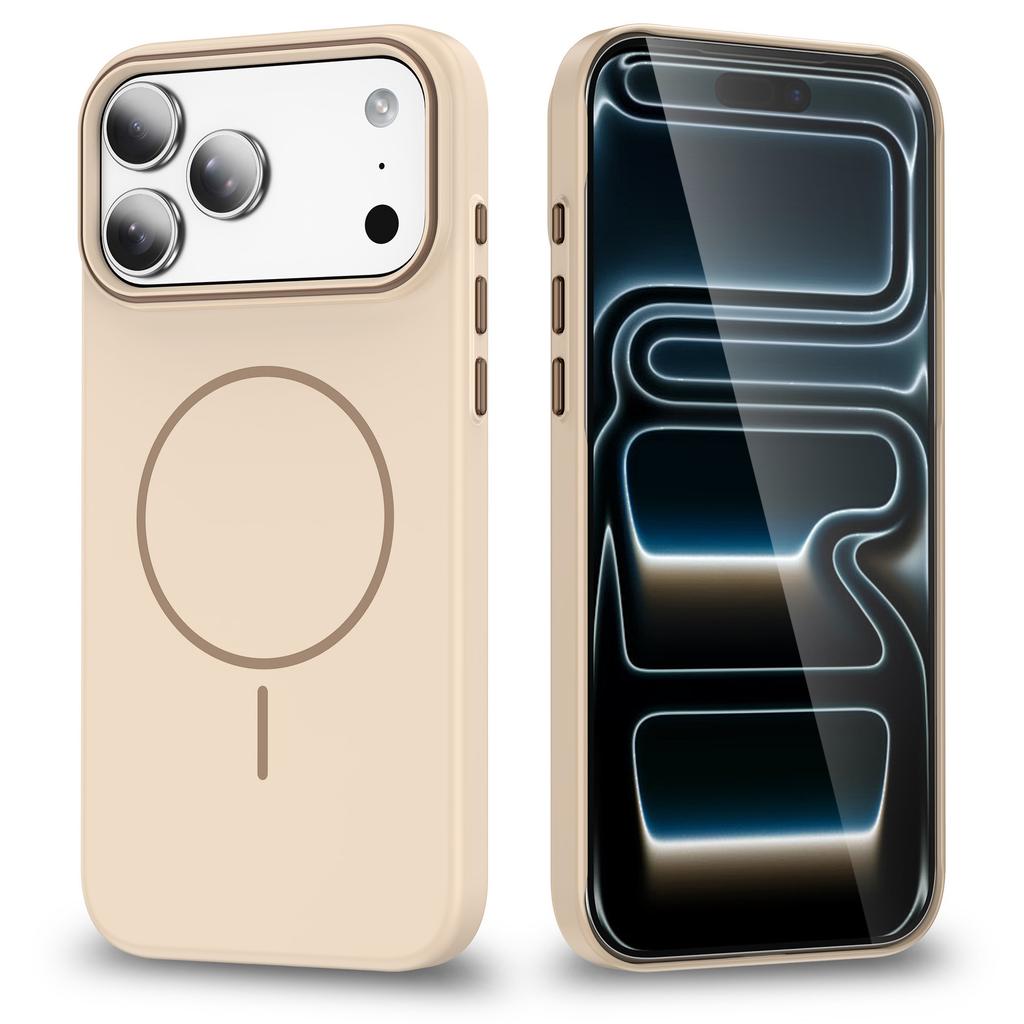 For Apple 17PRO Mobile Phone Case for IPhone16 Skin-feeling Fine Magnetic Ring 15 Contrasting Color PC Magnetic Protective Case