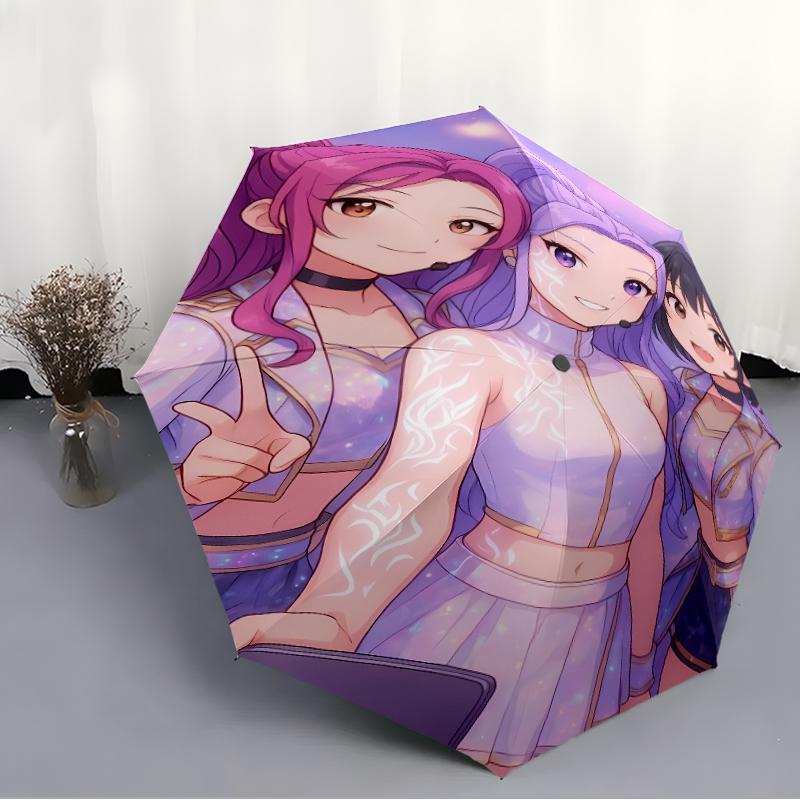 Printed Demon HunterPrinted Folding Umbrella,Outdoor,Leisure,And Travel Umbrella,Durable Umbrella Fabric,Birthday And Holiday Gift