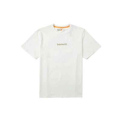 Timberland Letter Print Crew Neck Short Sleeve T-Shirt Unisex Tops White A6QGSCM9