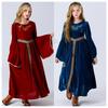 Halloween Parent-Child, Vintage Court Ball Trumpet Sleeve European Medieval Dress