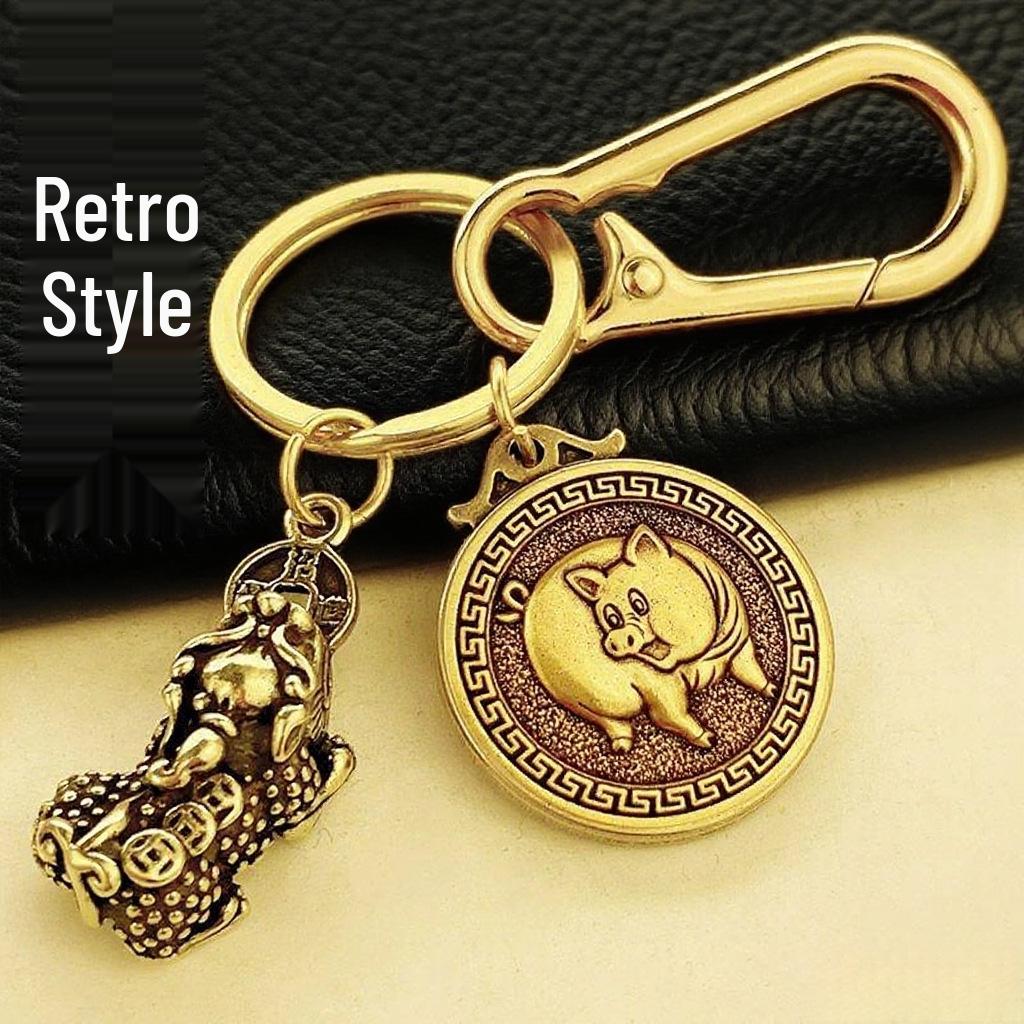 Pi Xiu Zodiac Pendant Keychain: Wealth & Safety Amulet