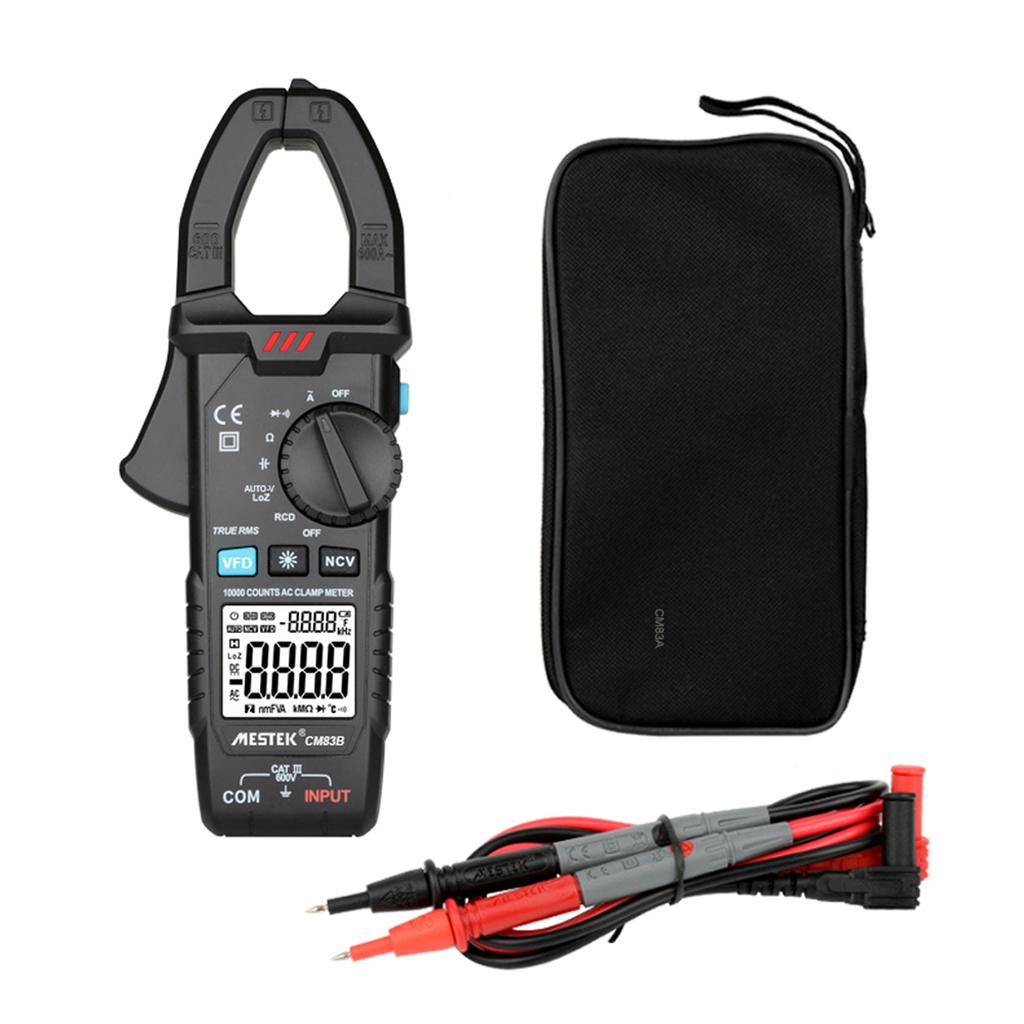 Digital Clamp Meter 600A AC Current 600V AC/DC Voltage Capacitance Measurement Data Hold Backlight NCV Tester Multimeter
