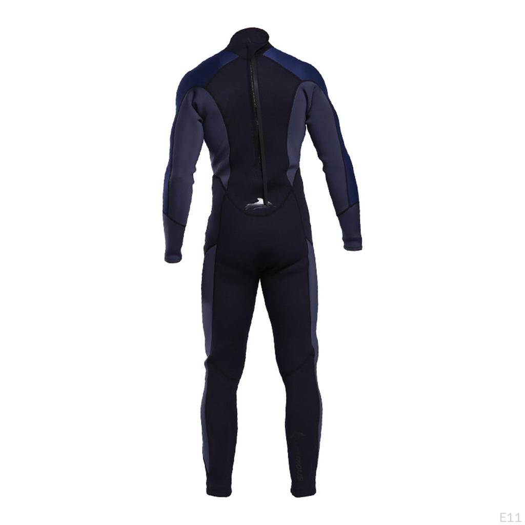 Mens Wetsuit, 3mm Neoprene Full Body Diving Suits with Back Zipper for Swimming Surfing