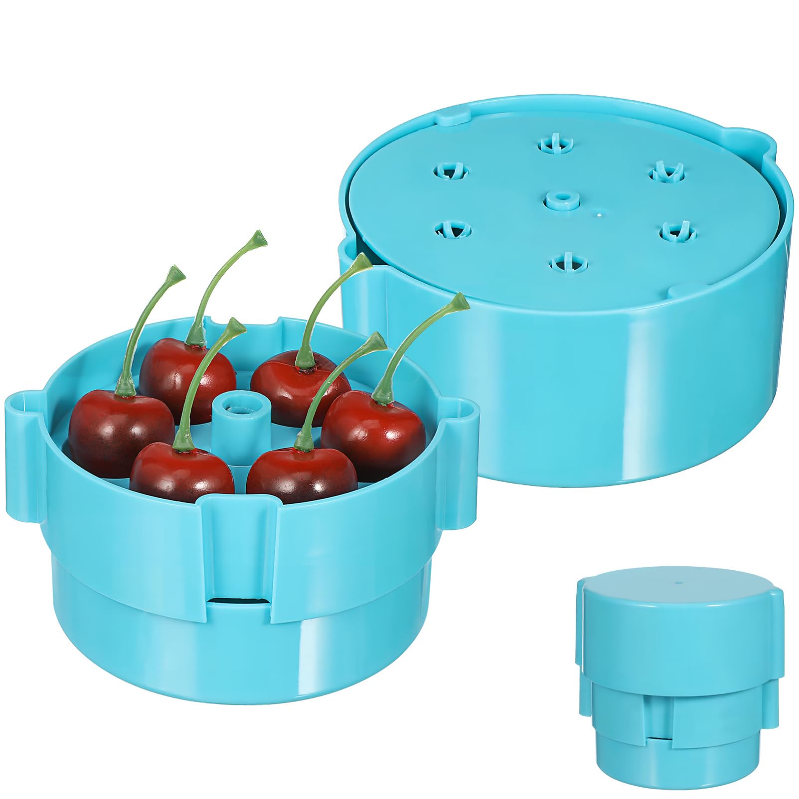 

Portable Cherry Pitter Plastic Cherry Core Remover with 6 Individual Holes Cherry Corer Seed Remover Tool Blue