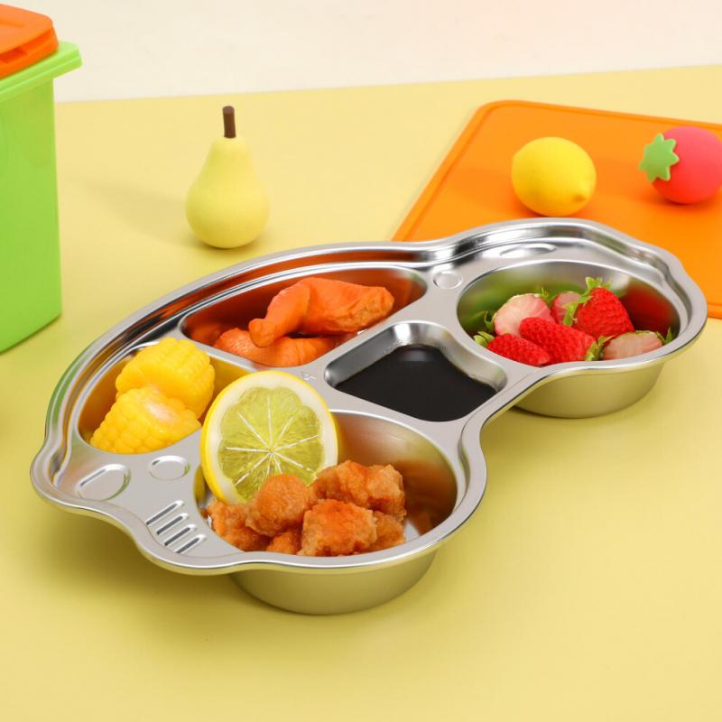 Compartment Dinner Plates Divided Plate Stainless Steel 1pack