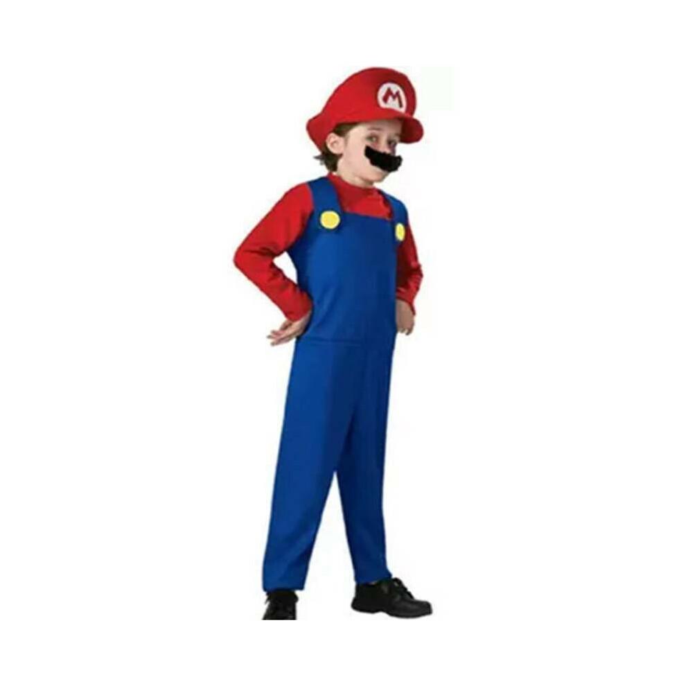 Kinder Super Mario Kostüm Verkleidung Hut Outfits Set Party Jungen Cosplay