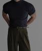 Baulopeulodeogteu Soft Mock Turtleneck Short Sleeve Knit [Navy]