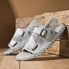 FashionComfy Arrival Men's Slippers New Hand-stitching Summer Sandals Dual-Purpose Male Beach Shoes Non-slip Open-toe Sandals Slippers