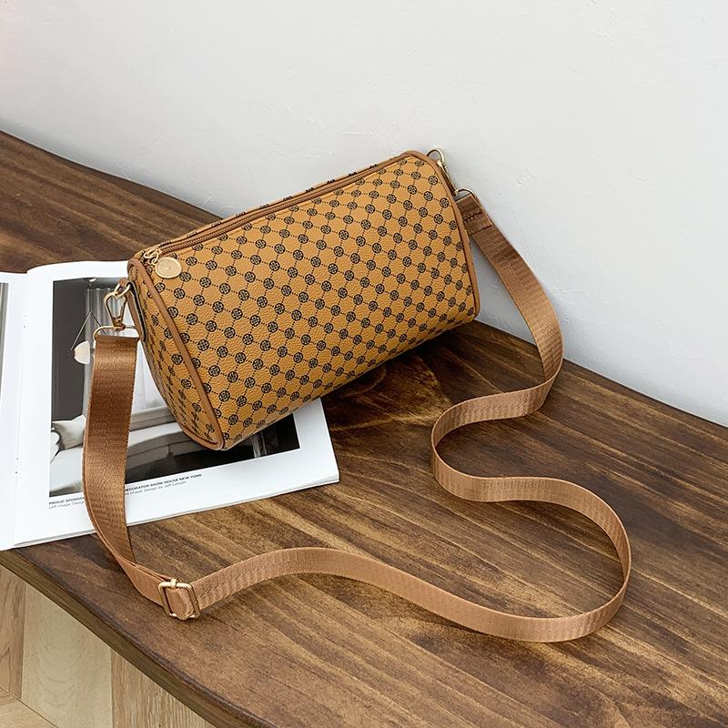 

Vintage printed polka dots single shoulder crossbody women s bag versatile fashion mobile phone makeup women s bag коричневый