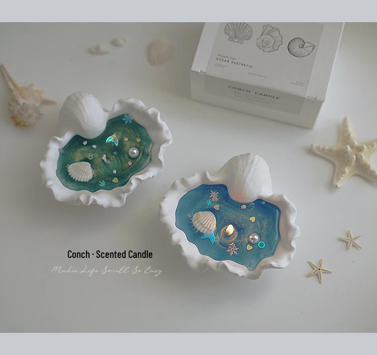 Romantic Conch Seashell Scented Candle Set – Smokeless, Niche Gift with Creative Fragrance