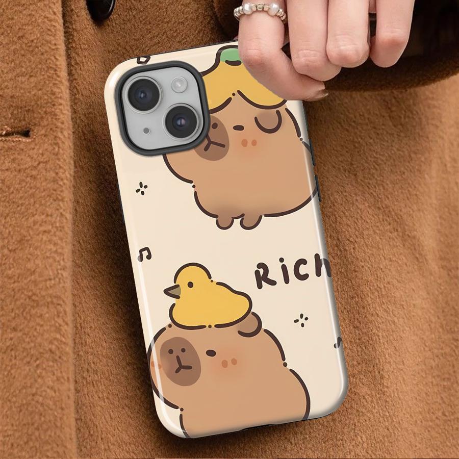 Capybara Cute Cartoon Soft Cover Capa Phone Case for Apple iPhone 17 16e 12 15 Air 11 14 Plus 16 Pro Max XS XR 13