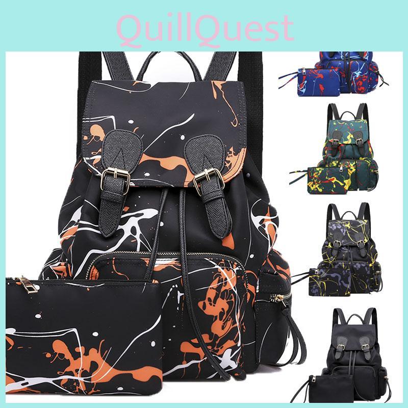 Stilvoller Und Verschleißfester Damen-Nylon-Graffiti-Rucksack Mit Weichem Material