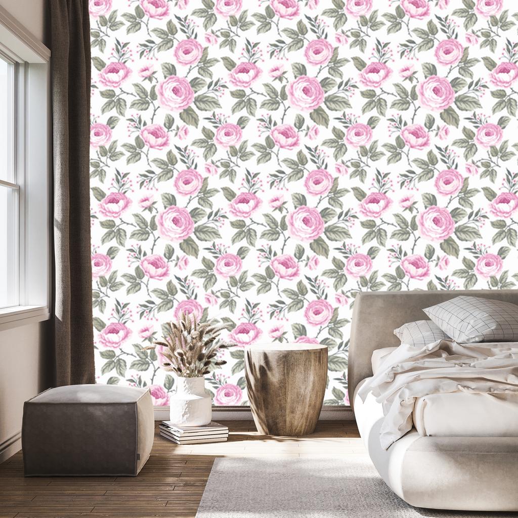 Beautiful delicate roses wallpaper for living room and bedroom 50x1000