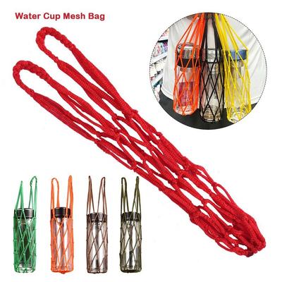 Weave Water Cup Mesh Bag Hand Woven Pouch Visible Bag  For Sport Camping Accessories
