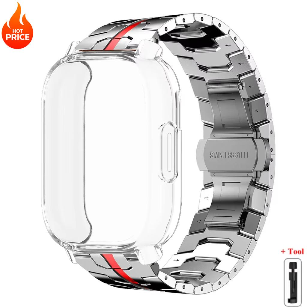 Carcasă+Curea Pentru Redmi Watch 5 Active Husa Moale din TPU Pentru Xiaomi Redmi Watch 5 Lite Brățară Metalică de Lux Brățară din Oțel Inoxidabil