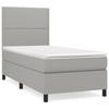 3141657 vidaXL Lit à sommier tapissier et matelas Gris clair 90x190 cm Tissu