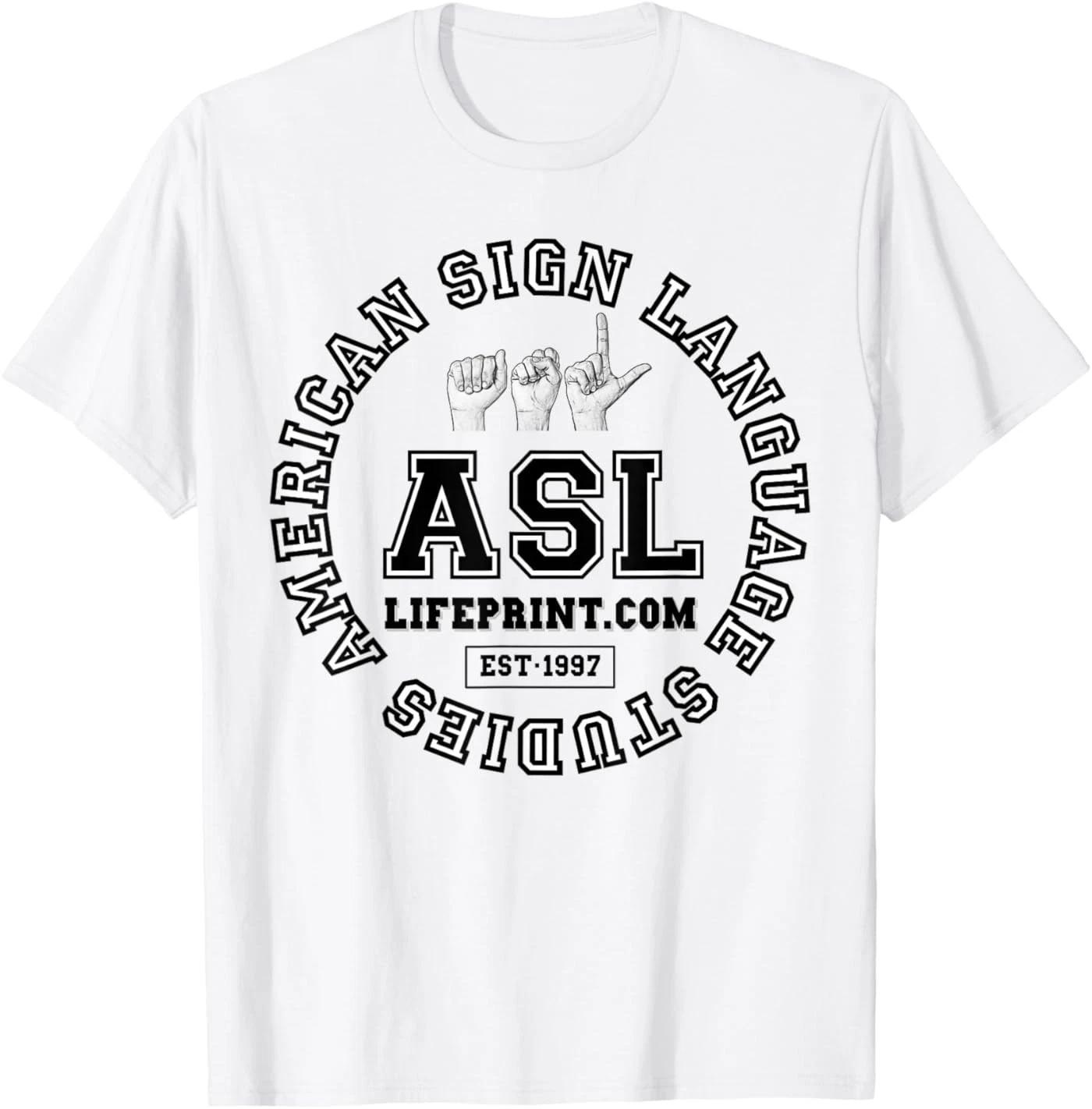 

( Спереди и сзади ) Унисекс футболка Исследования американского жестового языка S