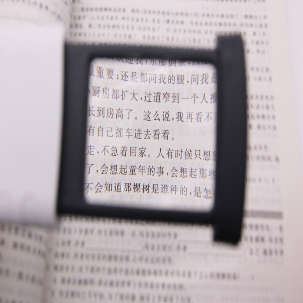 4X Magnification Pocket Magnifying Glass Drawable Design Rectangular Shape Small Magnifier Portable Lighted Magnifier