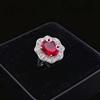 Imitation Natural Ruby Sapphire Ring Women's Fashion Coconut Round High Carbon Diamond Ring Jewelry