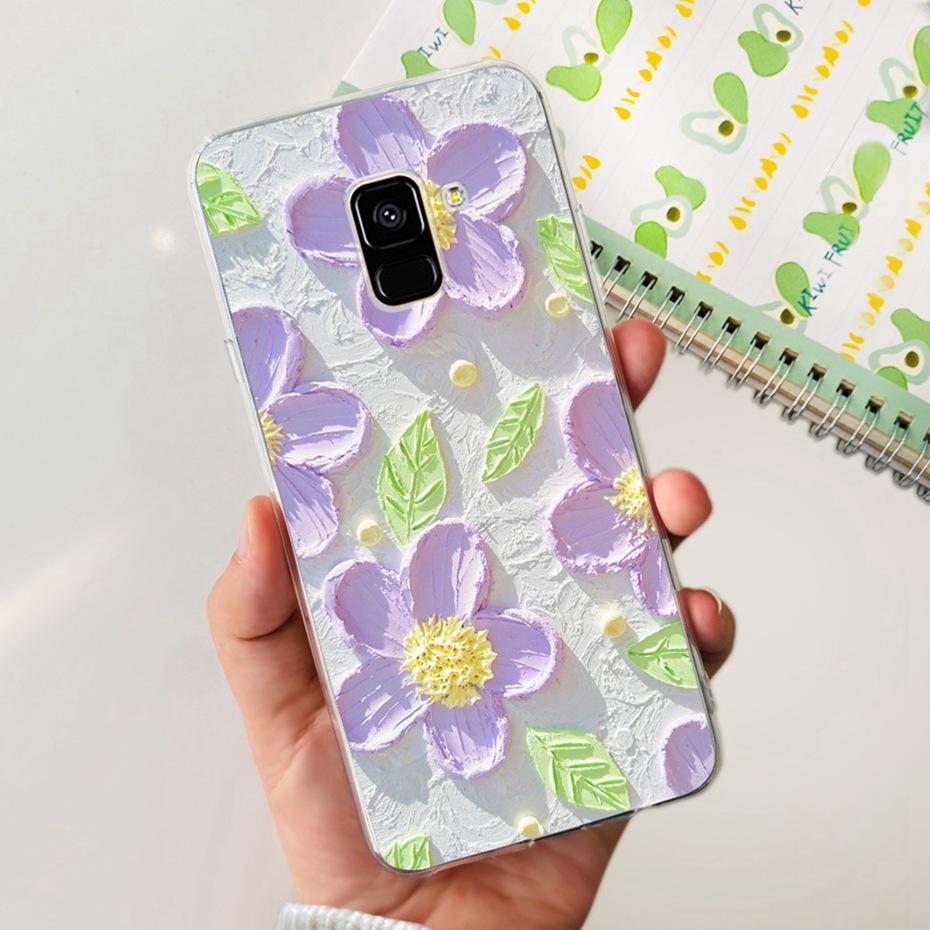 Schöne Hülle mit Aufdruck für Samsung Galaxy A8 (2018) / A8+ (2018) Weiche Silikon-TPU-Rückabdeckung für Samsung A8 A 8 Plus Handyhüllen