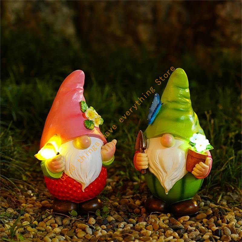 Adorno de Enano para Jardín Exterior Gnome Manualidad de Resina Regalo Decoración de Patio Jardín 55KF