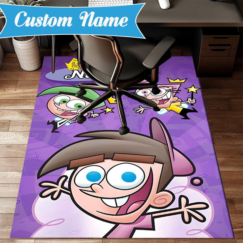 Custom Name Friendship Adventures OddParents Rug for Living Room, Game Rooms, Office, Bedroom, Floor Mat Playful Design, fan gifts Christmas decor