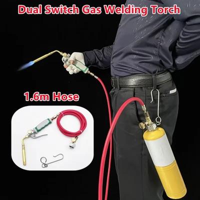 High Temperature Heating Application Welding Tool Ignition Dual Switch Brazing Torch 1.6m Hose Soldering Welding Torch BBQ