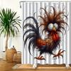 Funny Rooster Shower Curtain Cartoon Chicken Art Humor Animal Design Bathroom Decor Waterproof Printed Bath Curtain Home Fashion