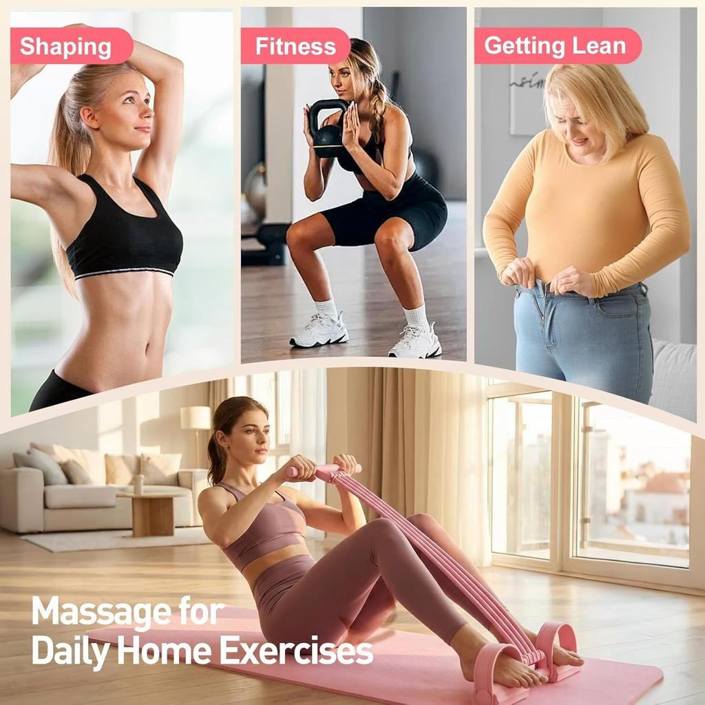 Bandas Elásticas de Resistência com Pedais e Pegas, Corda de Tensão Multifuncional Melhorada, Banda Elástica de Resistência para Yoga, Equipamento de Exercício em Casa para Treino de Corpo Inteiro