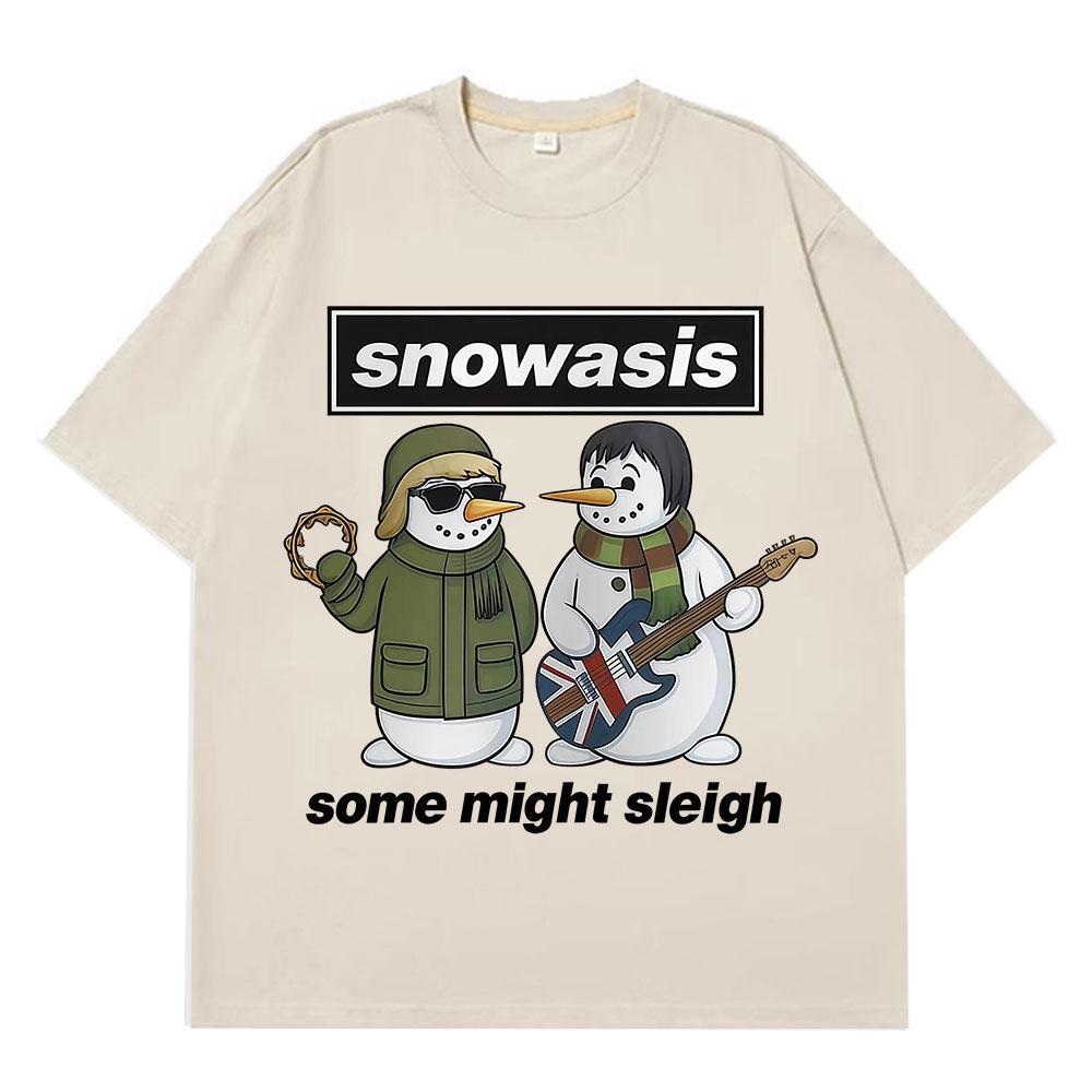 Oasis Jul rolig meme T-shirt herr damer Harajuku hiphop T-shirt bomull överdimensionerad lös avslappnad och retro O-hals T-shirts