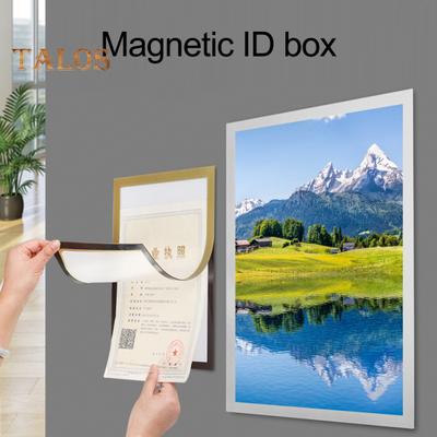 Portafoto magnetico con cornice autoadesiva e coperchio trasparente, cornice per esposizione poster da parete per foto e documenti