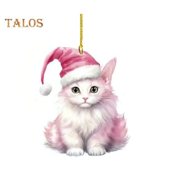 Cat Pendant Car Ornament Hanging Realistic Animal Cat Rearview Mirror Hanging Decor Acrylic Car Charm Party Festival Gift for Car Lovers