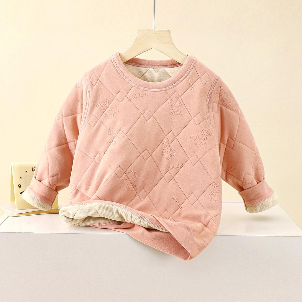 School Uniform Artifact, Children's Warm Underwear with Thick Velvet, Men's Autumn Clothes, Women's Clothing, Warm Clothes for Autumn and Winter