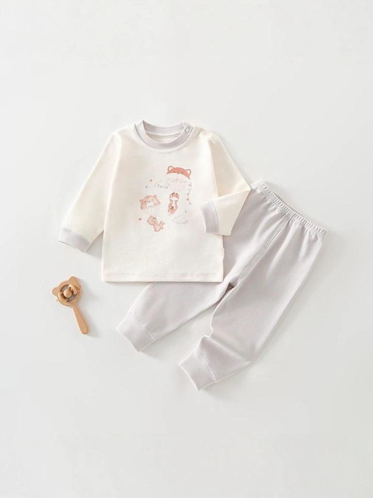 2026 Autumn Kids' Clothing Set: Cartoon Detachable Crotch Pants, Pure Cotton, Class A Quality for Boys and Girls