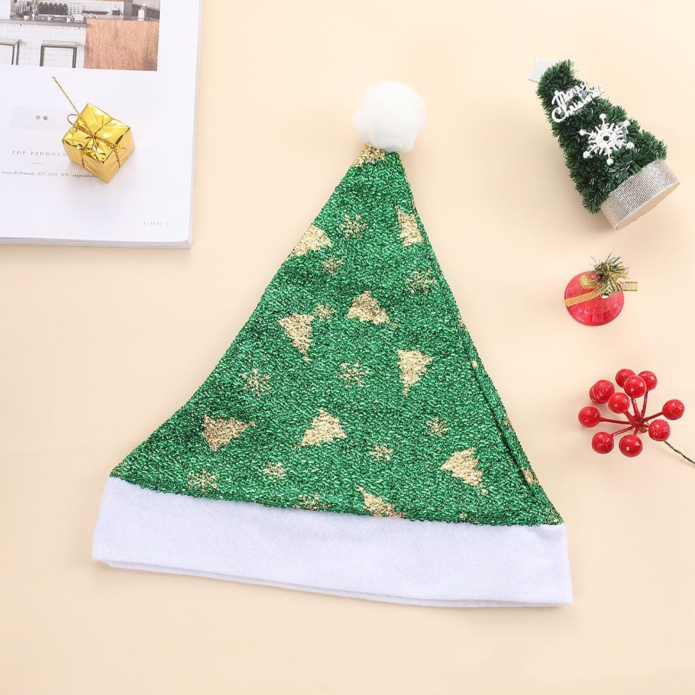 Snowflake Santa Hat Shiny Colorful Xmas Cap Christmas Hat Unisex Holiday Party Headwear For Stage Performance New Year Party