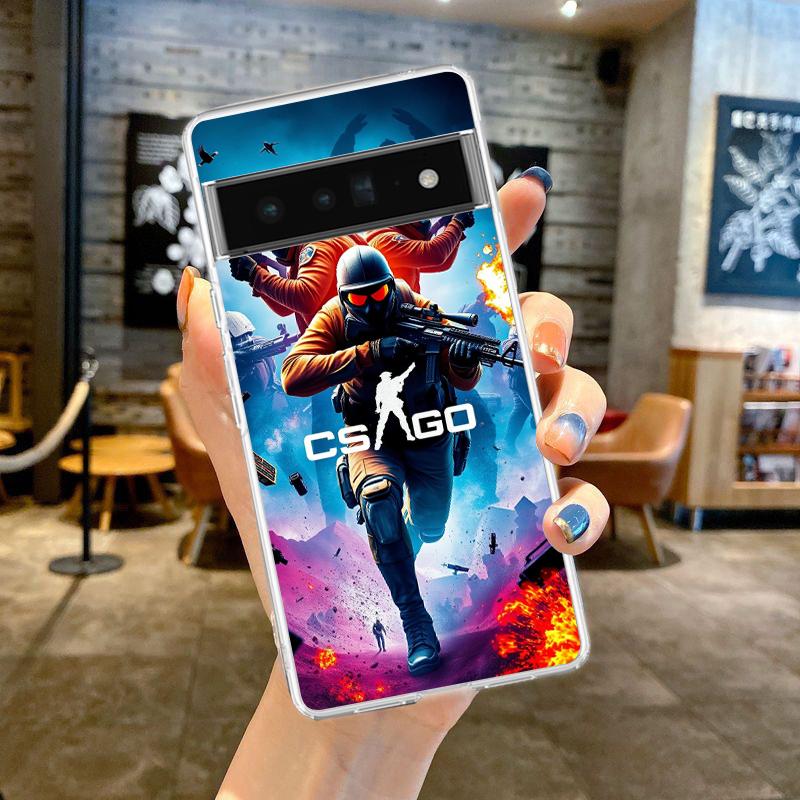 Counter Strike CS GO Hot Game Phone Case Cover for Google Pixel 9 8 7 6 5 4 4XL Silicone 7A 6A 5A 4A 3A Pro XL Transparent Shell
