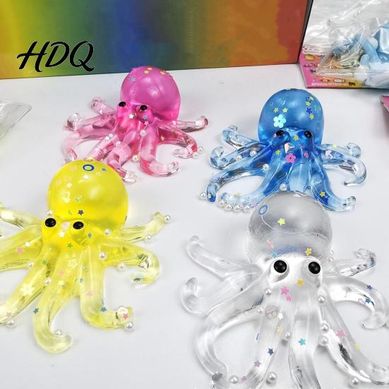 3D Octopus Toy Mini Squeeze Anxiety Stress Relief Relaxation Hand Soft Stretchy Sea Animal Sensory Party Favors Ball