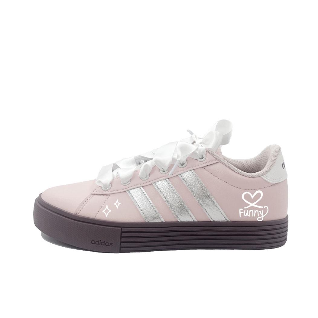 

Adidas Daily 4.0 Abrasion Resistant Low top Skateboard Shoes Unisex Pink JR0080(tea641-) 42⅔