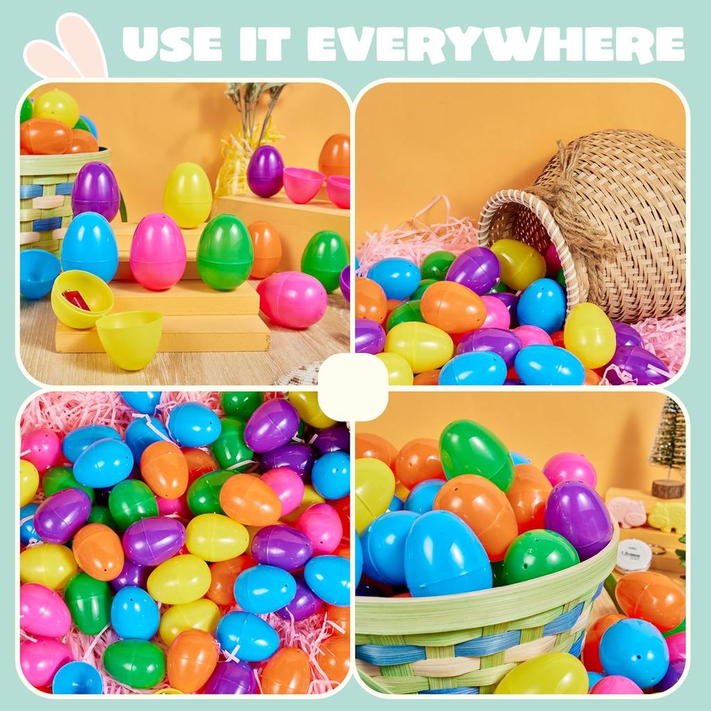 30 Œufs de Pâques Œufs en Plastique Vides Remplissables Colorés Coquille d'Œuf Vive en Gros pour Chasse aux Œufs Remplissage de Friandises Cadeau de Fête