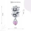 Charms Flowers With Heart Pendant Bead Charms Pr 925 S925