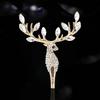 Classic Rhinestone Deer Brooches for Women Unisex Animal Pins Keychain Event Party New Year Gifts Jewelry Decoration Accessories
