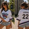 Donna Fuori Campus Briar University Maglia Graham 44 Maglietta Hockey University Scollo a V Manica Corta T-shirt Uomo Stampa 3D