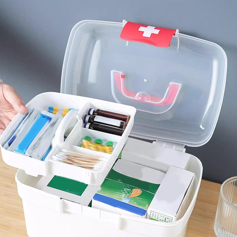 Portable Medicine Storage Box Large Capacity Medicine Kit Family Hand First Aid Chest Simple Travel Emergency Box