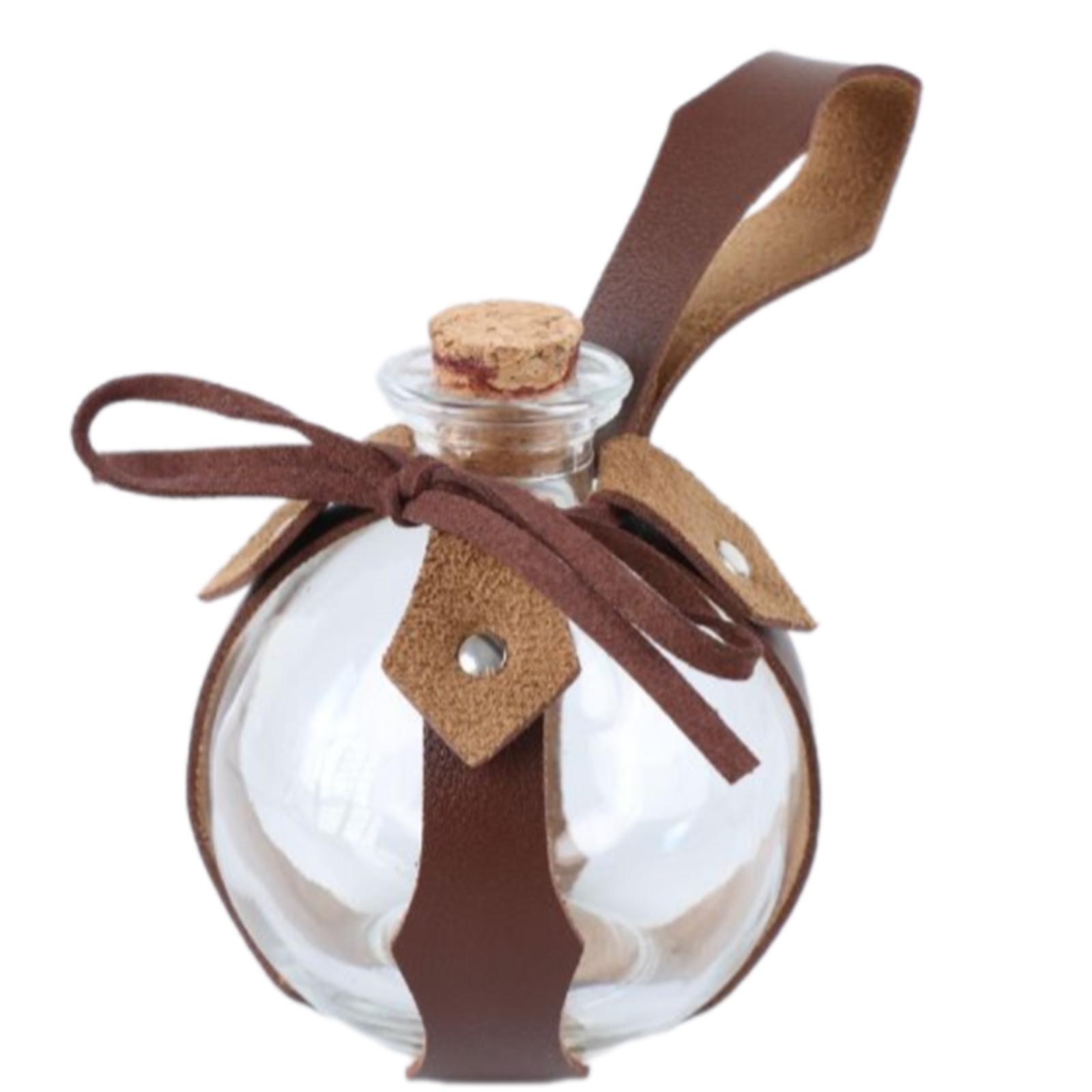 

Medieval Costume Medieval Leather Belt Waist Pack Corked Potion Bottle Wizard Potion Glass Holder For Halloween Cosplay T3