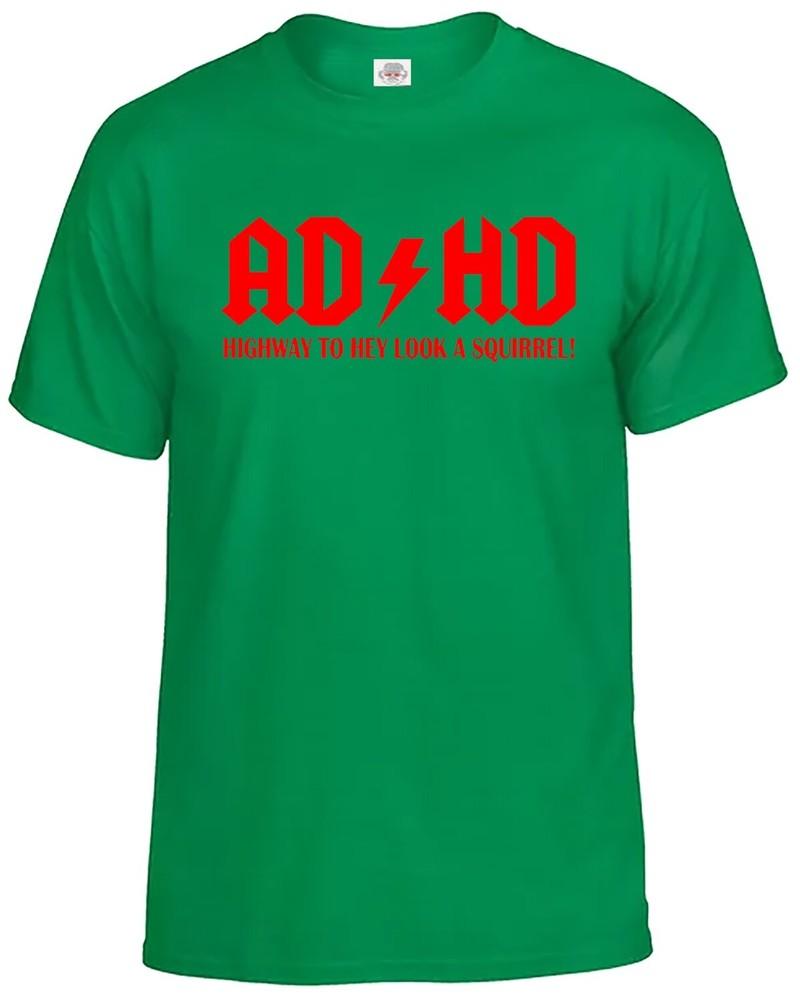 ADHS Autobahn zum Hey schau ein Eichhörnchen T-Shirt Herren Lustiges ADHS ADSR Tee Top