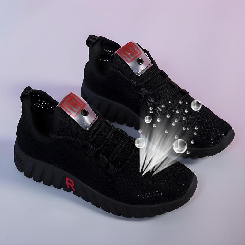 

Тканинне взуття Жіноче взуття для прогулянок М’який низ Нековзка кросівки для мам Кросівки з дихаючої сіткою Модне повсякденне односпальне взуття 39 чорний