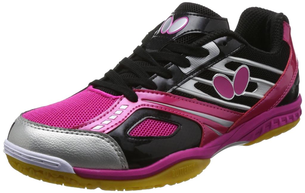 Scarpe da ping-pong Butterfly Resoline Mach Nero x Rosa 93630 24,5 cm