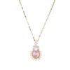 Pink Zirconium Rabbit Necklace Female Personality Trend Versatile Inlaid Zircon Pendant Chain