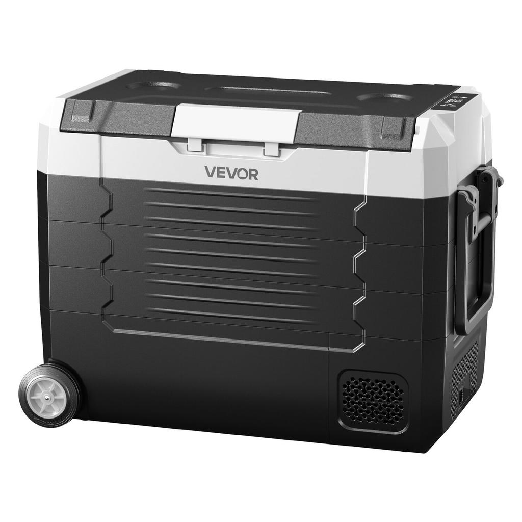 Réfrigérateur de voiture, CC 12/24 V CA 100-240 V Compresseur Refroidisseur Électrique, -20°C à 20°C Réfrigérateur de Camion avec Contrôle APP, Roues & Double Zone, 45L Voitures