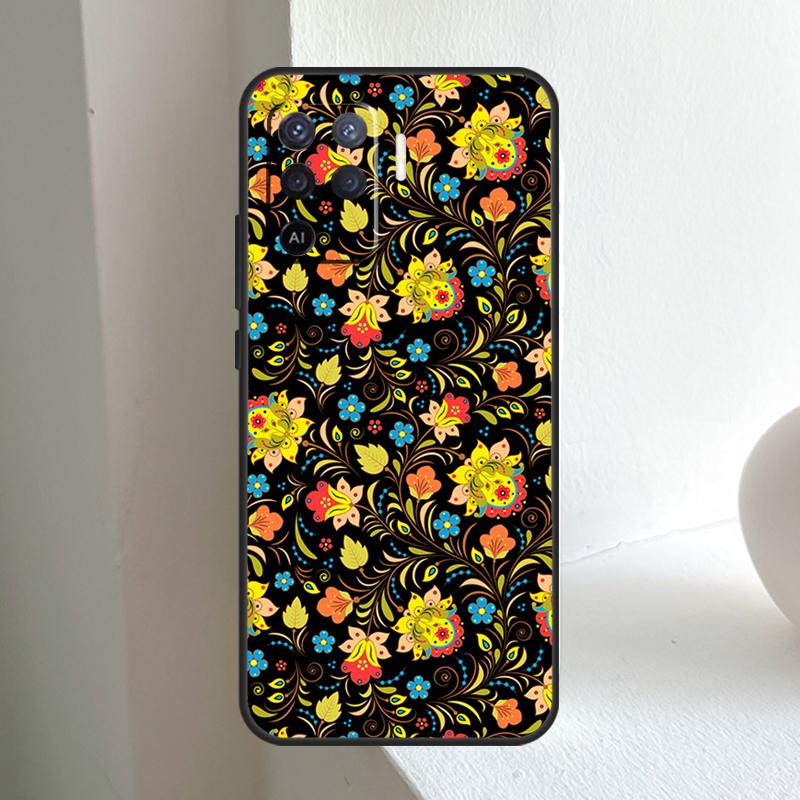 

Russian Scarf Floral For OPPO A78 A98 A18 A38 A58 A5 A6 Pro A15 A17 A57 A16 A76 A96 A54 A74 A94 A40 A60 A80 Case OPPO A91